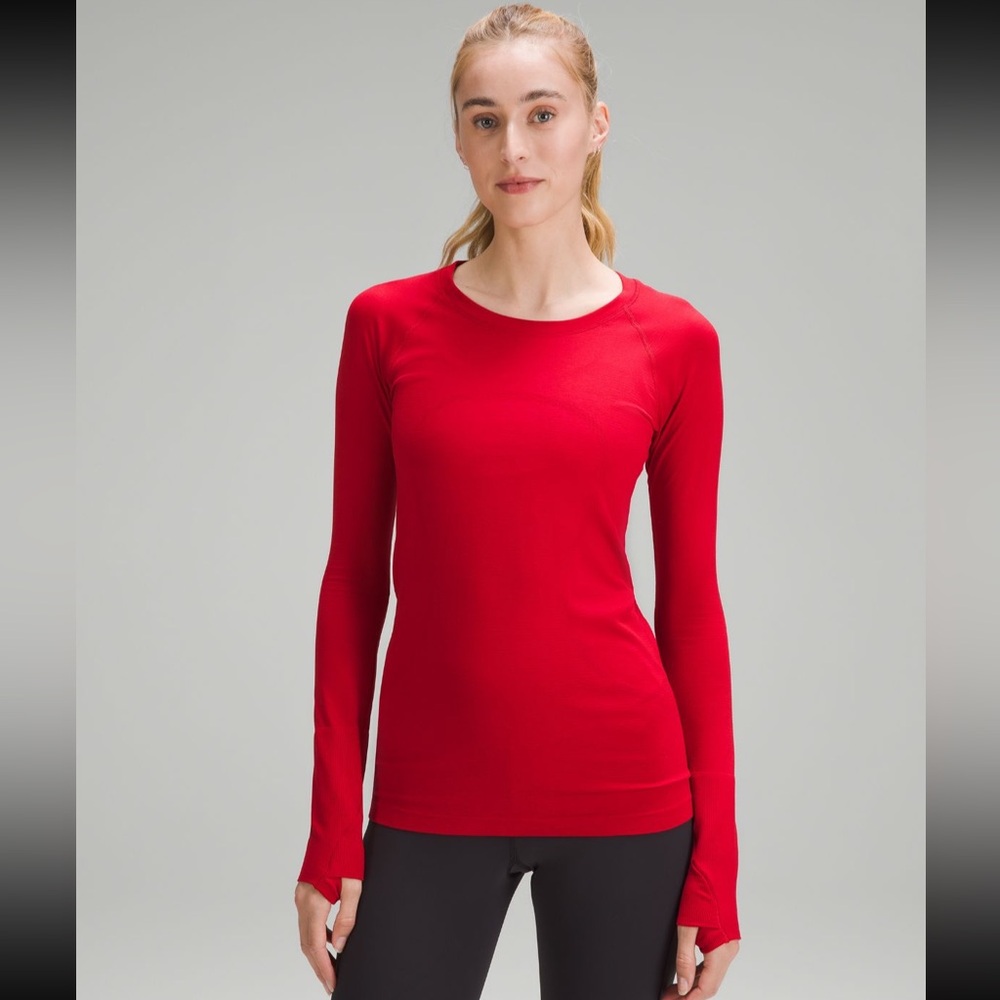 Lululemon Swiftly Tech Long Sleeve Shirt Dark Red Size 6 - Picture 6 of 8